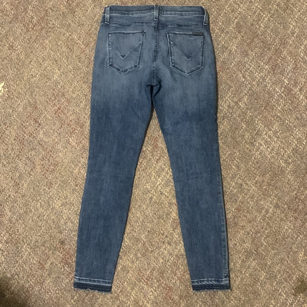 Hudson Natalie 27 R 4 super skinny blue denim jeans Women’s fringed hems - Picture 5 of 14